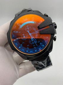 Diesel Full Black On Black SS Strap Mega Shief Chameleon Glass Replica
