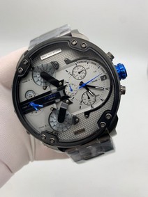 Diesel Full Black White Dial Mr Daddy On Black SS Strap Replica
