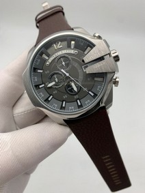 Diesel Grey Case Black Grey Dial On Brown Leather Strap Replica