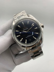 Omega Seamaster Black Dial on Steel Strap Replica