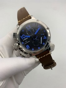U Boat Silver Case Black Blue Dial Replica