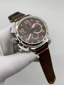 U Boat Silver Case Brown Dial on Brown Leaher Strap Replica