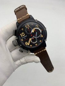 U Boat Black Case Black Dial on Black Leather Strap Replica