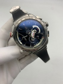 Tag Heuer Silver Case Full Black on Black Strap Replica