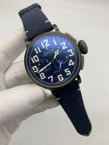 Zenith Pilot Black Case Blue Dial Chrono Replica