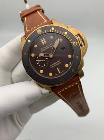 Panerai Submersible Automatic Bronze on Brown Leather Strap Replica