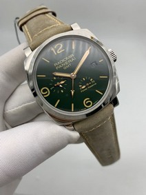 Panerai Radiomir GMT Green Dial on Grey Strap Replica