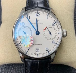 Portuguese Real PR IW500705 ZF 1:1 Best Edition White Dial Blue Markers on Brown Leather Strap A52010 Replica