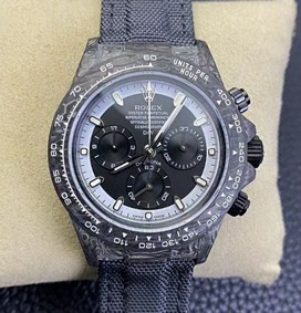 Daytona DIW Carbon OMF Best Edition Black/Black Dial on Black Leather Strap A4130 Replica
