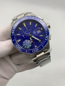 Tag Heuer Blue Dial Chrono on SS Strap Replica