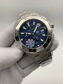 Tag Heuer Blue Dial Chrono on SS Strap Replica