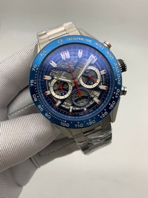 Tag Heuer Blue Dial Chrono on SS Strap Replica