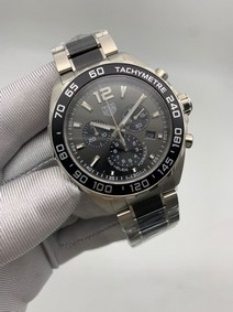Tag Heuer Black Dial Chrono on SS Strap Replica