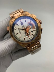 Tag Heuer White Dial Chrono on SG Strap Replica