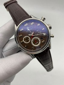 Tag Heuer Brown Dial Chrono on Brown Leather Strap Replica