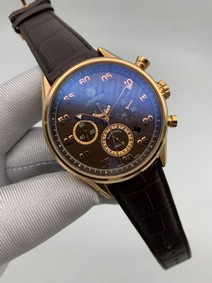 Tag Heuer Brown Gold Dial Chrono on Brown Leather Strap Mirror Replica
