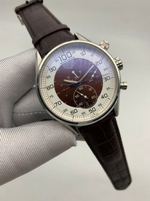 Tag Heuer Black White Dial Chrono on Black Leather Strap Replica