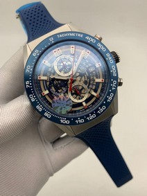 Tag Heuer Blue Bezel on Blue Rubber Strap Replica