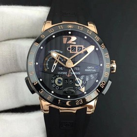 Executive El Toro RG TWA 1:1 Best Edition Black Dial on Black Rubber Strap Swiss UN-32 Replica