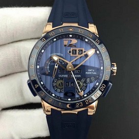 Executive El Toro YG TWA 1:1 Best Edition Blue Dial on Blue Rubber Strap Swiss UN-32 Replica