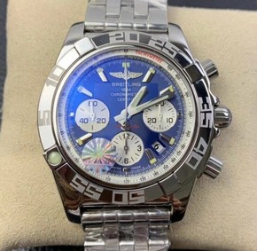 Chronomat B01 44 SS GF 1:1 Best Edition Blue Dial on SS Bracelet Replica