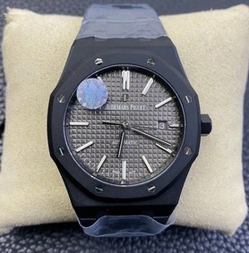 Royal Oak 41mm 15400 DLC ZF 1:1 Best Edition Gray Textured Dial on DLC Bracelet A3120 Replica