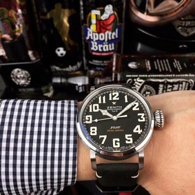 Zenith Pilot Silver Case Black Dial Replica