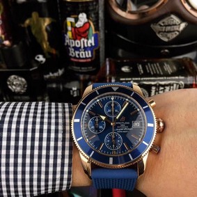 Breitling Superocean Blue Dial on Blue Rubber Strap Replica