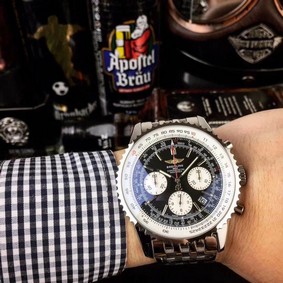 Breitling Navitimer Black Dial on SS Strap Replica