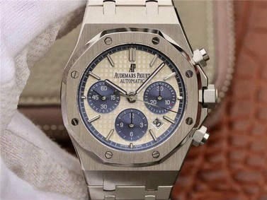 AP0608C - Royal Oak Chronograph 1:1 Best Edition 26331ST SS/RU Wht/Blue Replica
