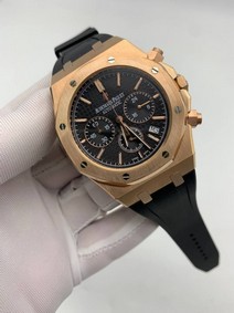 Audemars Piguet Black Dial Chrono High Version Rubber Strap Replica