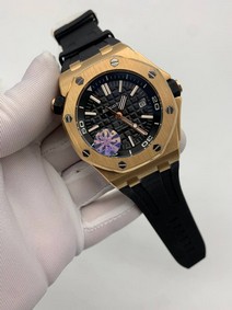 Audemars Piguet Black Dial Diver High Version Rubber Strap Replica