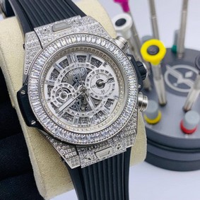 Hublot Big Bang Skeleton Silver High Version Diamond Replica