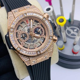 Hublot Big Bang Skeleton Gold High Version Diamond Mirror Replica