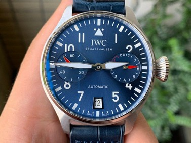 Big Pilot IW501008 "Boutique London" SS Best Edition Blue Dial on Blue Leather Strap Replica