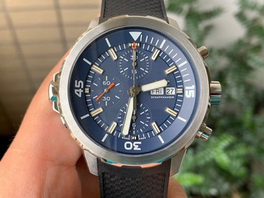 Aquatimer Chrono Bronze IW379503 1:1 Best Edition Blue Dial on Black Rubber Strap Replica