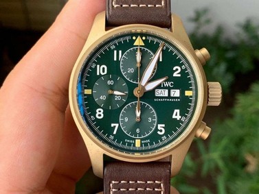 IWC Pilot Chrono Spitfire IW387902 Brz BR/LE Grn 7750 Replica