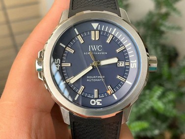 Aquatimer Chrono SS IW379503 1:1 Best Edition Blue Dial on Black Rubber Strap Replica