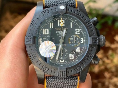 Avenger Hurricane 45mm Chrono GF 1:1 Best Edition Black Dial on Black Nylon Strap Replica