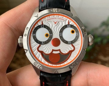 Konstantin Chaykin Joker Grey Dial 24collector leather strap Replica Watch