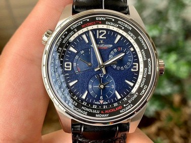 Polaris Geographic SS ZF 1:1 Best Edition Blue Textured Dial on Black Leather Strap A936 Replica