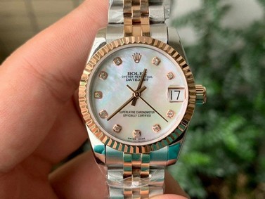 Rolex DJ Midsize 31mm Jub Flt RG/SS P-Wht/Stk 1:1 Best Edition Version Replica