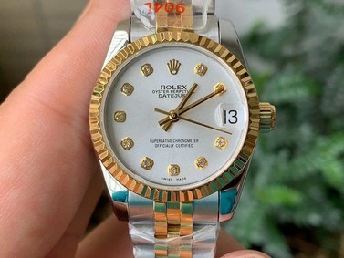 Rolex DJ Midsize 36mm Jub Flt YG/SS P-Wht/Stk 1:1 Best Edition Version Replica