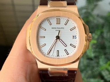Nautilus 5711/1R PPF 1:1 Best Edition White Textured Dial on Brown Leather Strap 324CS Replica Watch