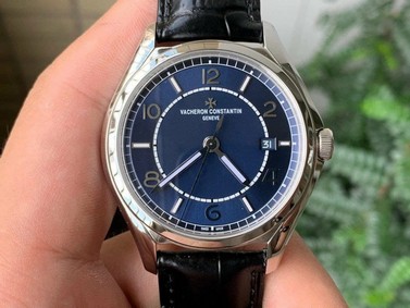 Fiftysix SS 40mm ZF 1:1 Best Edition Blue Dial on Black Leather Strap A1326 Replica