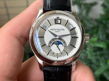 Annual Calendar 5205G GRF Best Edition White Dial on Black Leather Strap A324 Replica Watch