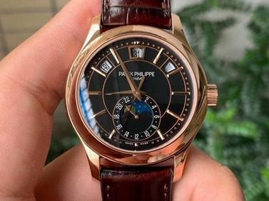 Complications Series Moonphase RG KMF Black Dial on Brown Leather Strap Cal.324 Replica