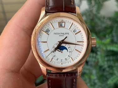 Complications Series Moonphase RG KMF White Dial on Brown Leather Strap Cal.324 Replica Watch