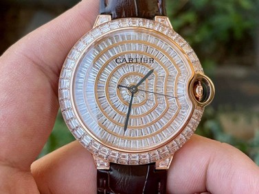 Cartier Ballon Gold Case Diamond 42mm Diam RG/LS Replica
