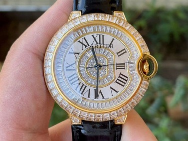 Cartier Ballon Gold Case Diamond 42mm Diam YG/LS Replica